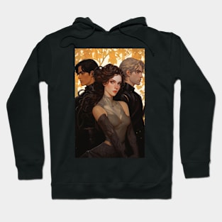 Violet, Xaden, and Dain  Fourth Wing book fan art Hoodie